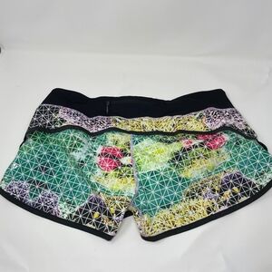 lululemon athletica Green Multicolor Geometric Athletic Shorts